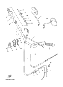 DT50LC Steering handle. cable