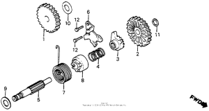 CR80R Kick starter spindle 80-81