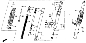 CR500R Front fork 86-88