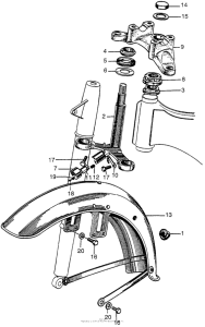 CA175 Ca175 steering stem + front fender