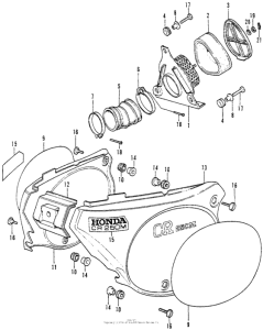 CR250 Air cleaner + side cover m