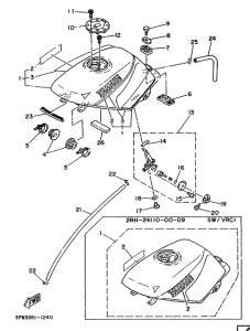 TZR125 Топливный бак