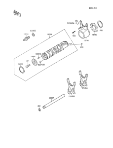 ZX600 Валы и вилки переключения передач