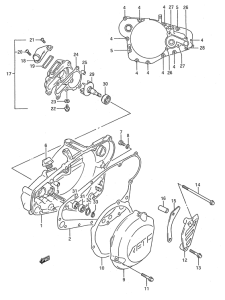 RM250 Crankcase cover- water pump