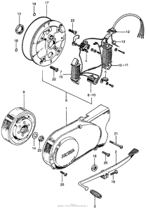 S65 Left crankcase cover + alternator