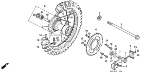 CR80R Rear wheel complete assy