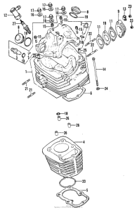 XL100 Cylinder + cylinder head 76