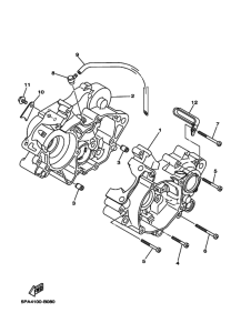 YZ85LW Картер двигателя