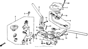 VF750F Handlebar + top bridge