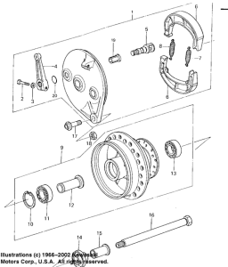 KX125 Front hub / brake