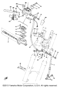 SR500F Front master cylinder-brake hose