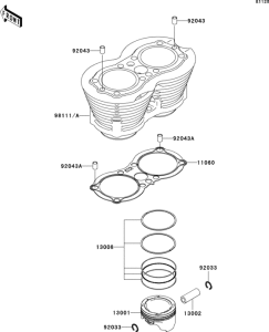 EJ800 Цилиндр и поршни