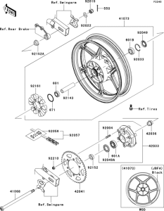 EX250 Заднее колесо и цепь