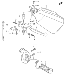 DR350 Рукоятка газа и тормоза