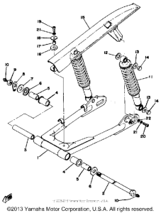 RD400C Rear arm - rear cushion - chain case