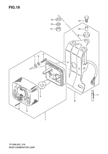 TF125 Задний комбинированный сигнал