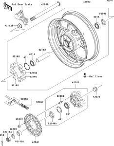 ZX600 Заднее колесо и цепь