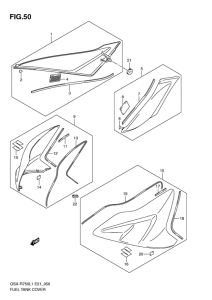 GSX-R750 Fuel tank cover
