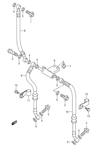 SV650 Передние тормозные трубки