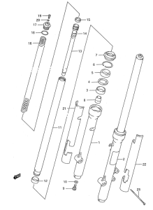 RM80 Вилка передней оси