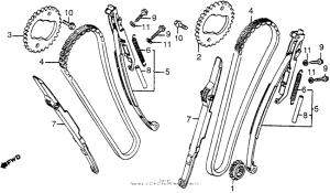 VT1100C Cam chain + tensioner