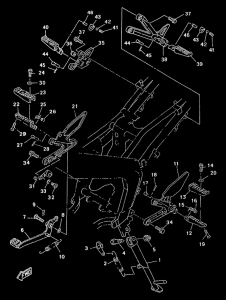 TZR50 Estriberas y caballete