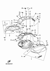 XSR700 Топливный бак