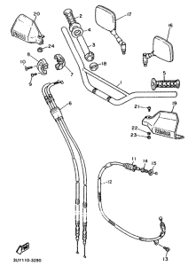 XT600E Steering handle. cable