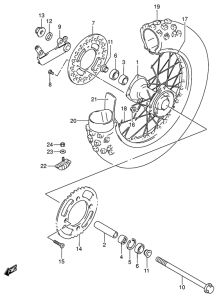 RM85 Rear wheel complete assy