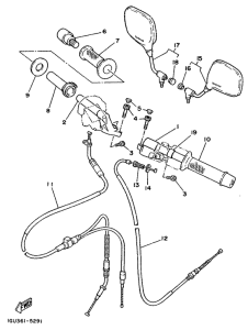 RD125LC Steering handle. cable