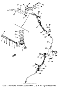 TX750 Master cylinder - brake hose