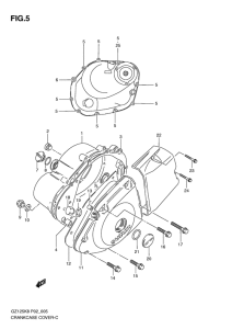GZ125 Crankcase cover ass`y  (v