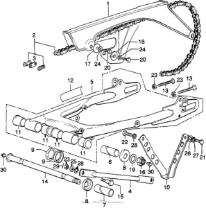 XL250 Swingarm + drive chain k