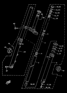 TZR50 Передняя вилка