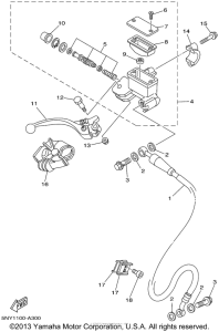 YZ125P Главный тормозной цилиндр