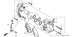 VT750C Передний суппорт