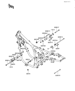 KZ1100 Рама ,крепежные детали