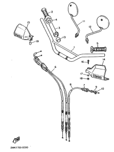 XT600 Steering handle. cable