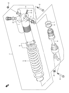 RMX250 Абсорбер удавный в сборе задний