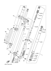 YZ85R Передняя вилка