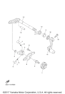 WR450F Вал переключения