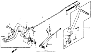 CR450 Shift pedal + kick starter arm + brake pedal 81