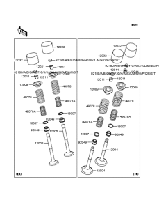 VN250 Rocker arms / valves