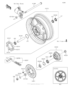ZR800 Заднее колесо и цепь
