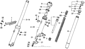 MR250 Передняя вилка