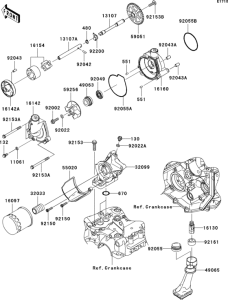 ZX600 Масляный насос и фильтр