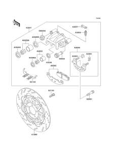 EX250 Передний тормоз