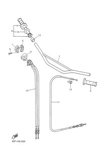 YZ426F Steering handle. cable