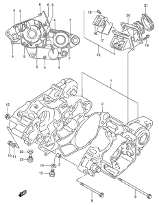 RM125 Картер двигателя