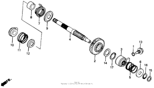 XR200R Kick start spindle 86-93